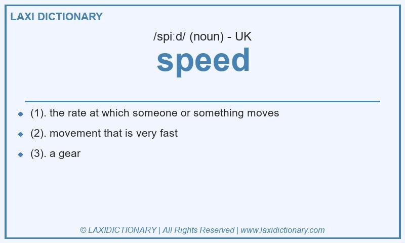 Definition speed in British English