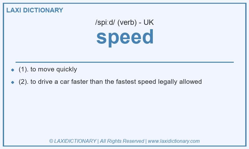 Definition speed in British English
