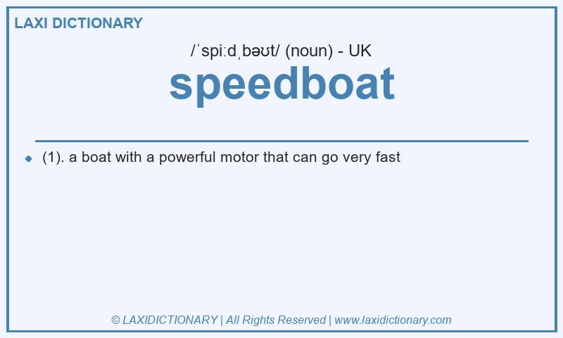 Definition speedboat in British English
