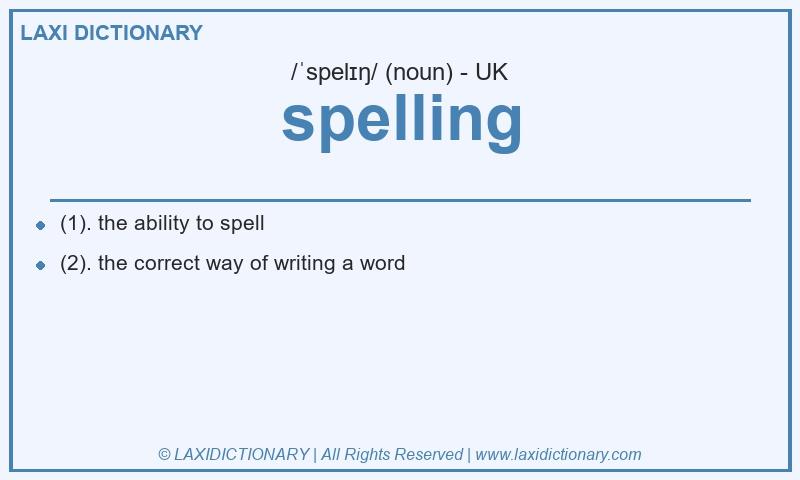 Definition spelling in British English