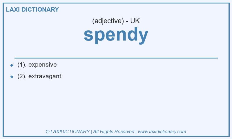 Definition spendy in British English