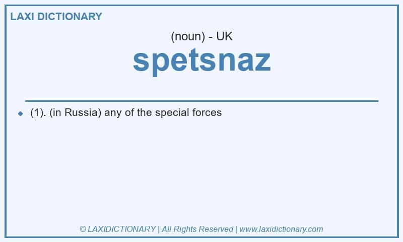 Definition spetsnaz in British English