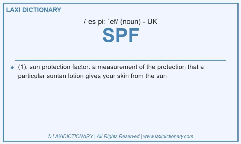 Definition SPF in British English