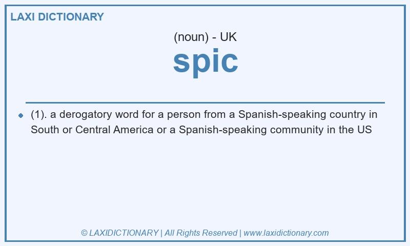 Definition spic in British English