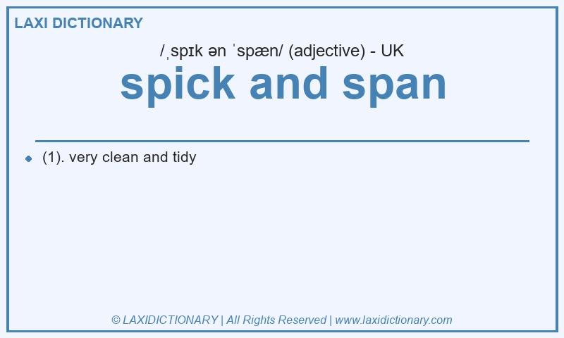 Definition spick and span in British English