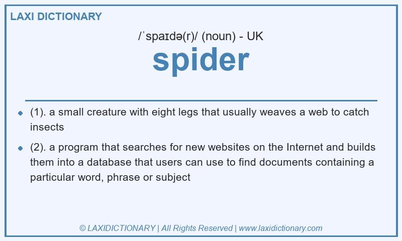 Definition spider in British English
