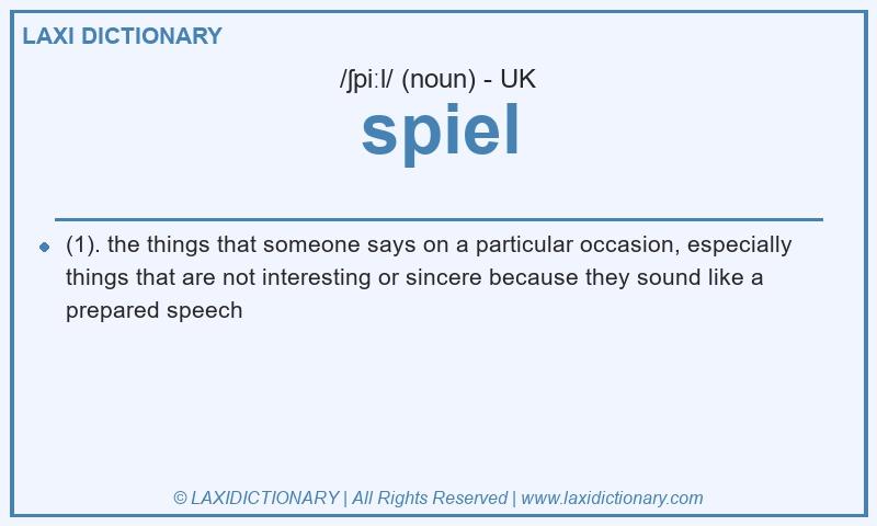 Definition spiel in British English