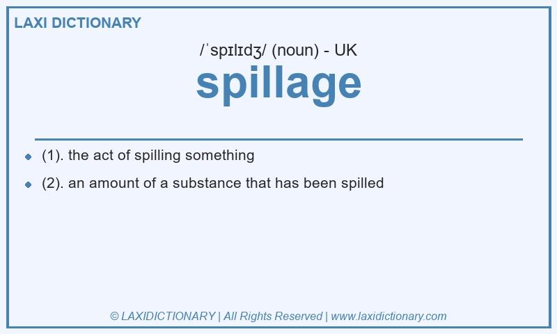 Definition spillage in British English