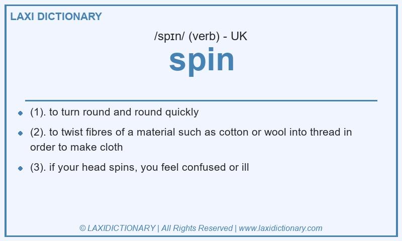 Definition spin in British English