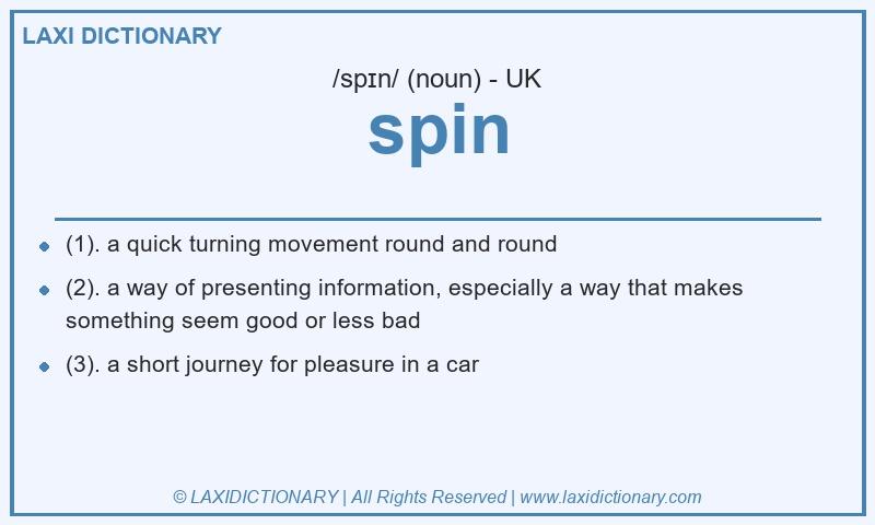 Definition spin in British English
