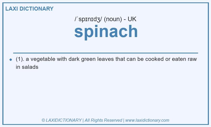 Definition spinach in British English