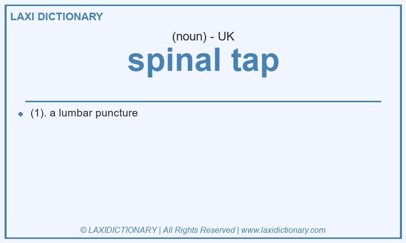 Definition spinal tap in British English