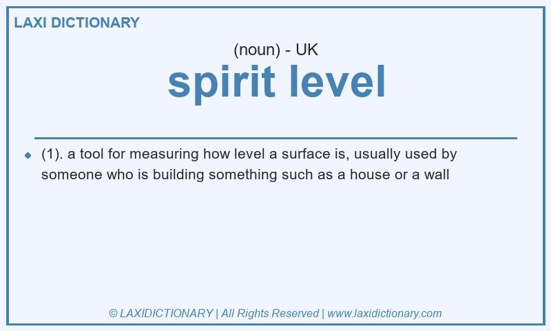 Definition spirit level in British English