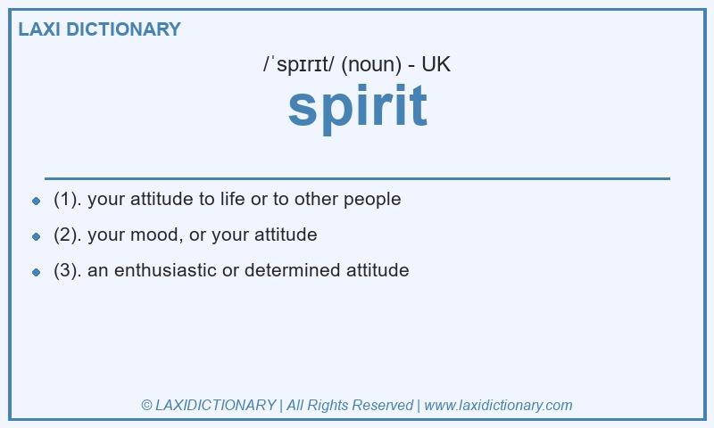 Definition spirit in British English