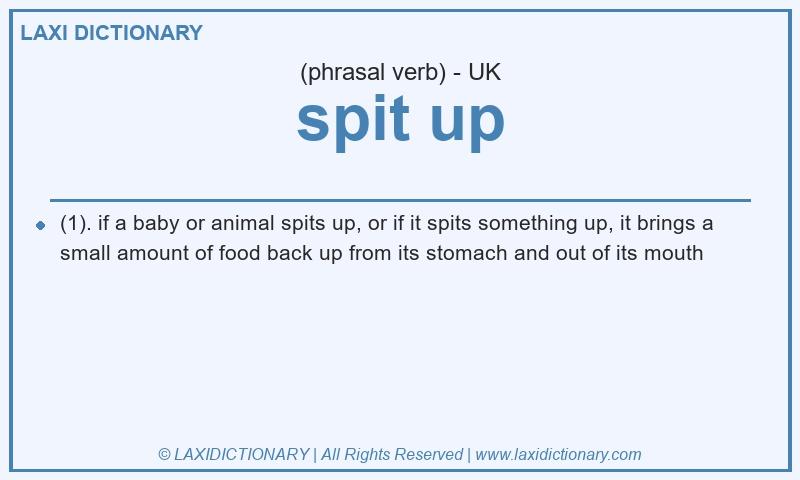 Definition spit up in British English