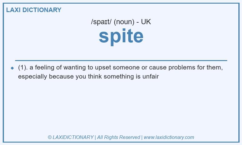 Definition spite in British English