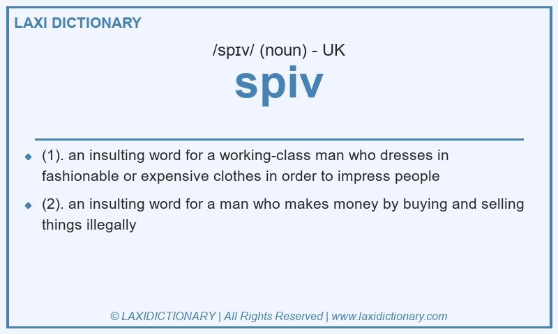 Definition spiv in British English