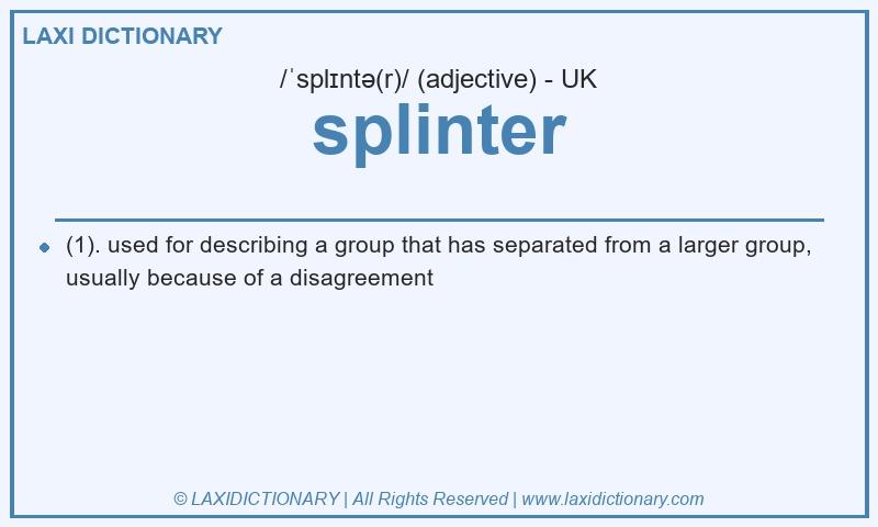 Definition splinter in British English