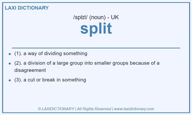 Definition split in British English