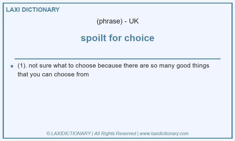 Definition spoilt for choice in British English