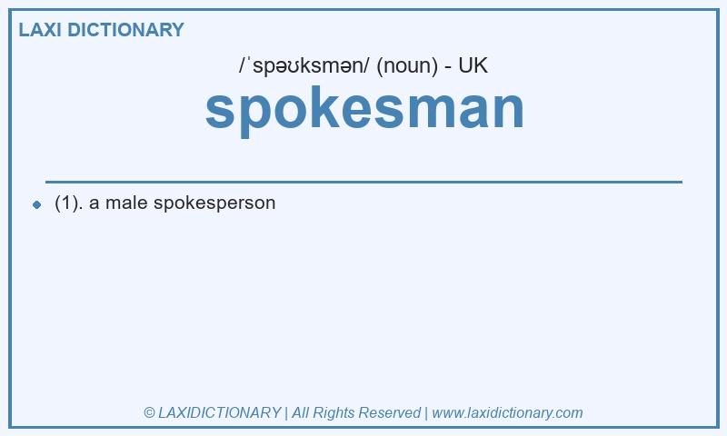 Definition spokesman in British English