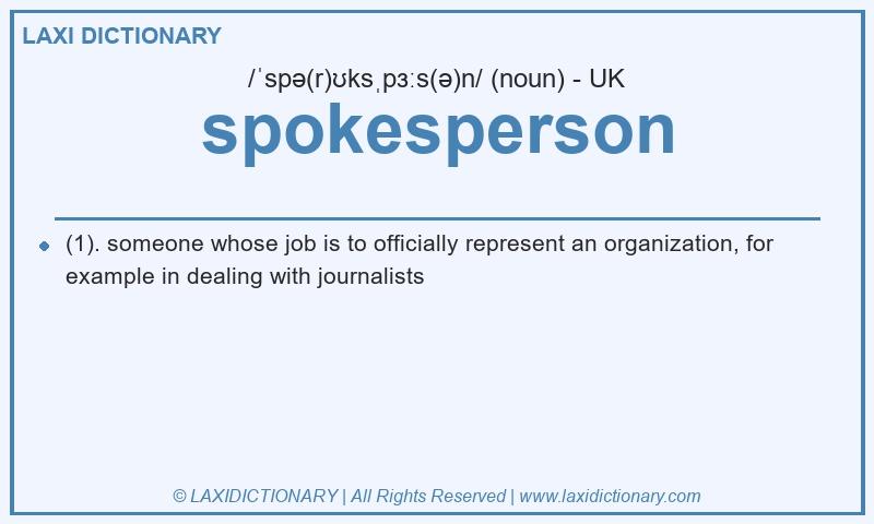 Definition spokesperson in British English