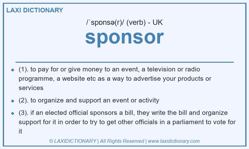 Definition sponsor in British English