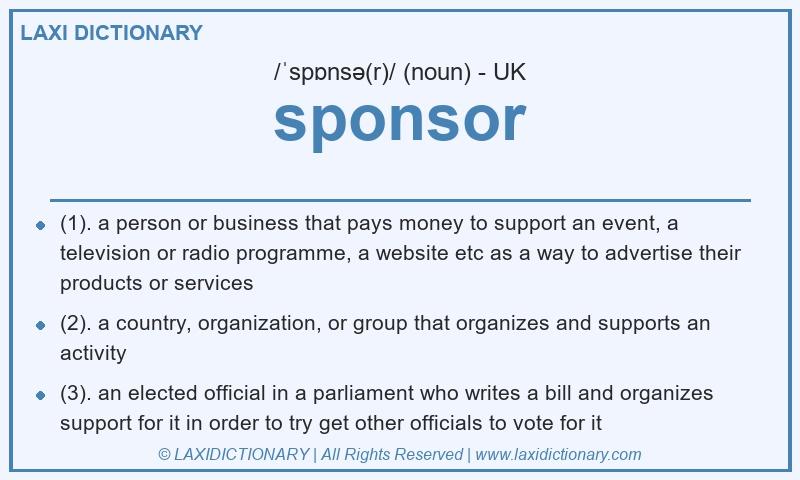 Definition sponsor in British English