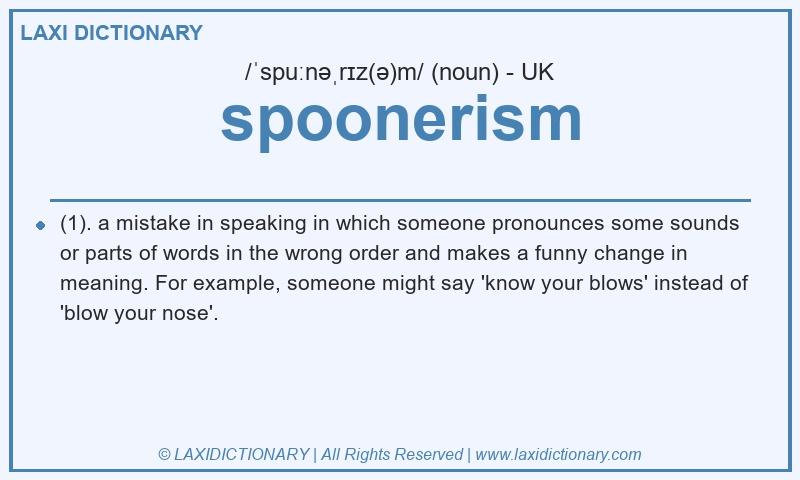 Definition spoonerism in British English
