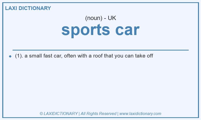 Definition sports car in British English