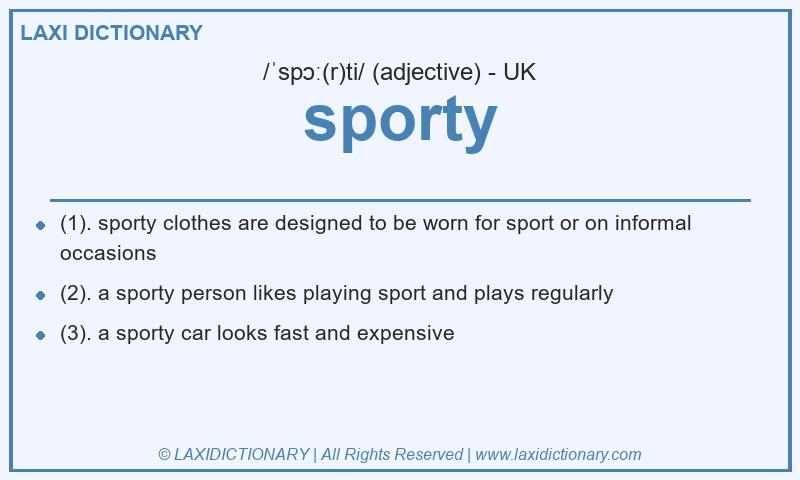 Definition sporty in British English