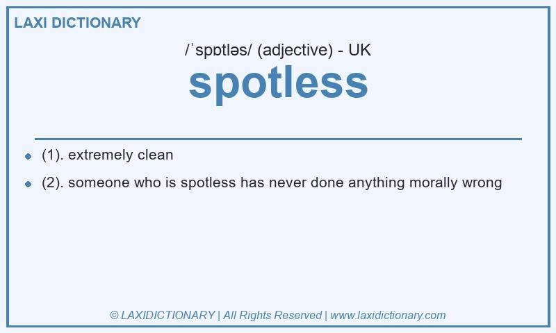 Definition spotless in British English