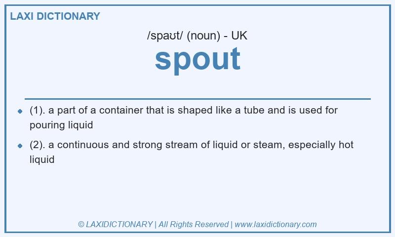 Definition spout in British English