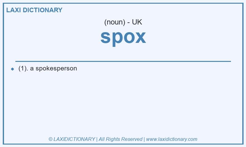 Definition spox in British English