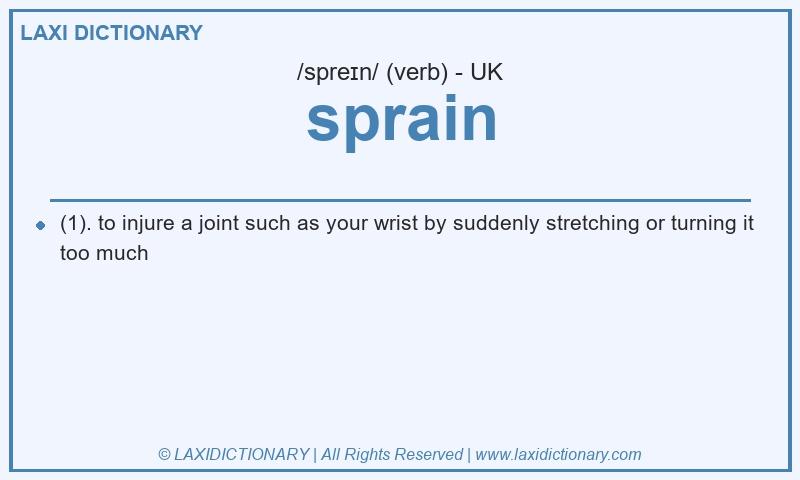 Definition sprain in British English