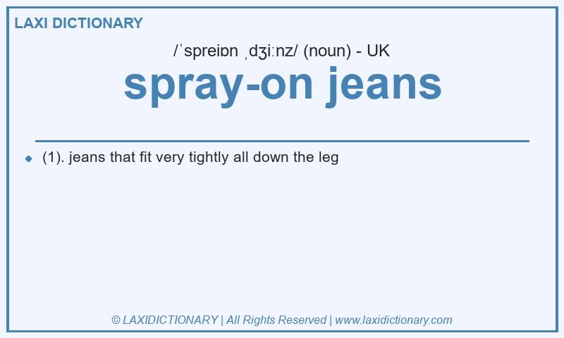 Definition spray-on jeans in British English