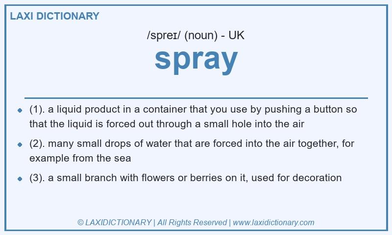 Definition spray in British English