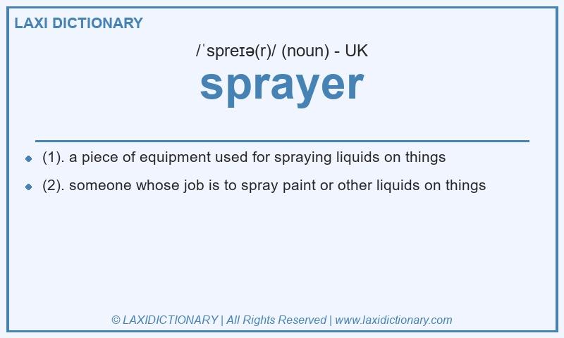 Definition sprayer in British English
