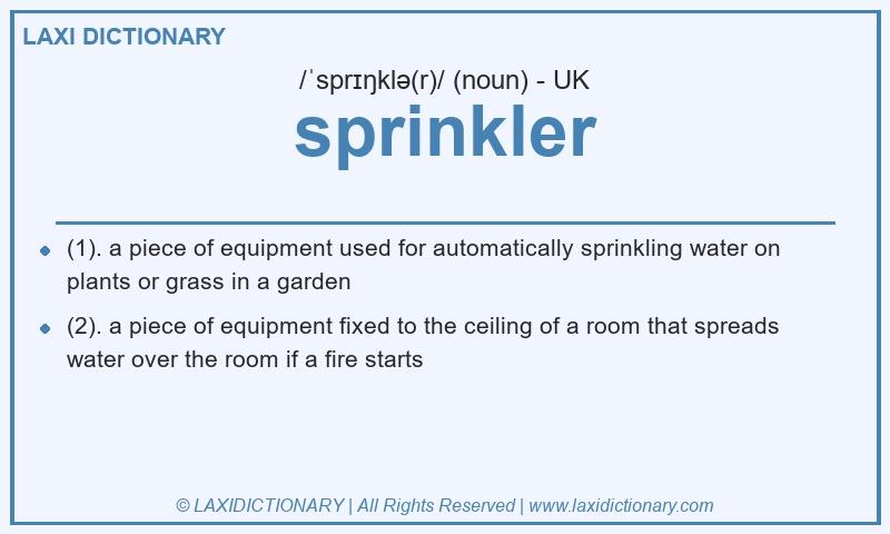 Definition sprinkler in British English