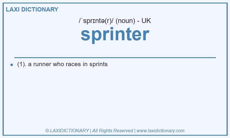 Definition sprinter in British English