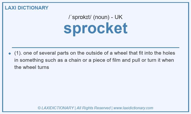 Definition sprocket in British English