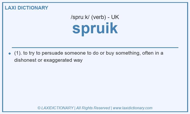 Definition spruik in British English