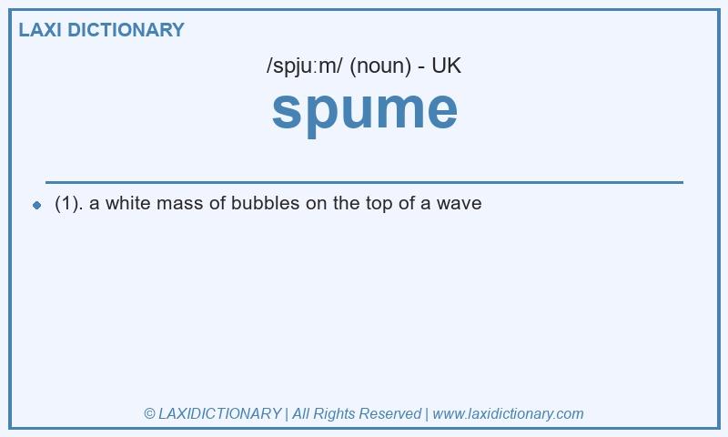 Definition spume in British English
