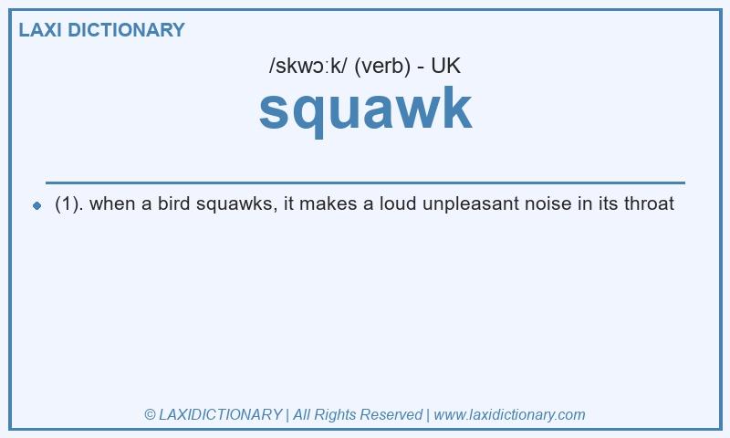 Definition squawk in British English