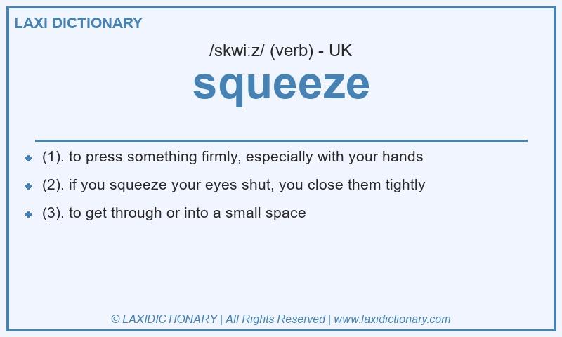 Definition squeeze in British English
