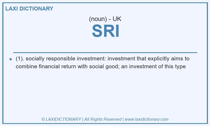 Definition SRI in British English