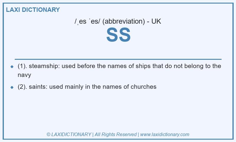 Definition SS in British English