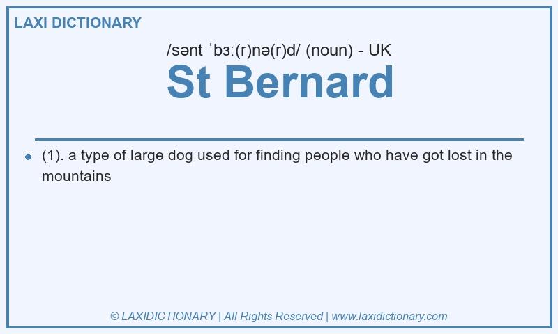 Definition St Bernard in British English