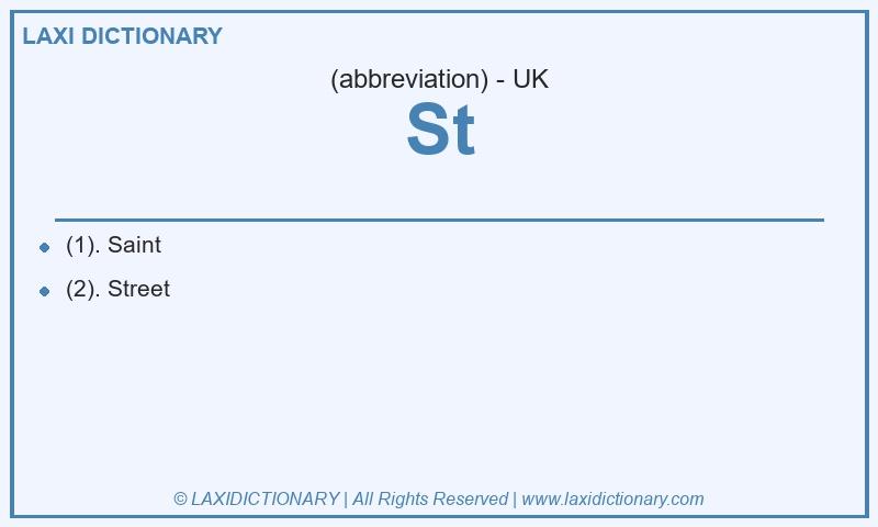 Definition St in British English