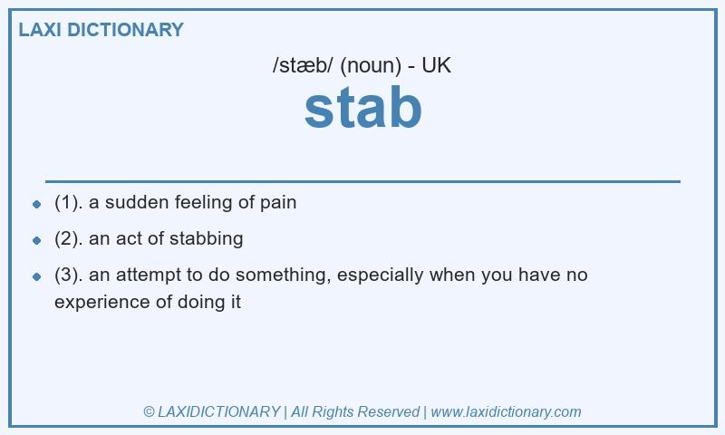 Definition stab in British English